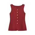 thumbnail image 1 of Shirts for Women Lined Sleeveless Suit Vest 5 Button V Neck Fashion Waistcoat Adjustable Back Strap With Welt Pockets M Size Spring Summer Womens Tops, 1 of 8