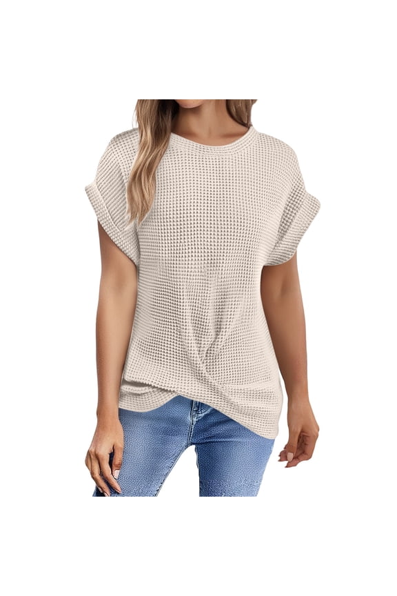 Shirts for Women Solid Batwing Sleeve Wrap Tee Crew Neck Casual Loose Fit Basic Tunic Top Stretchy Breathable Polyester for Daily Workout Travel Vacation M Size Spring Summer Womens Tops