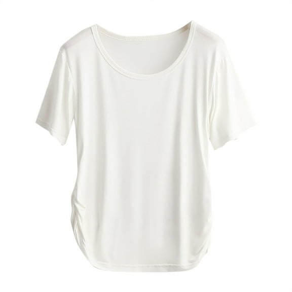 Shirts For Women Summer New Short Sleeved T Shirt For Slim Fit And Slimming Design Irregular Pleats Pure Desire For Style Pleating And Waist Cinching Top Long Sleeve Shirts For Women