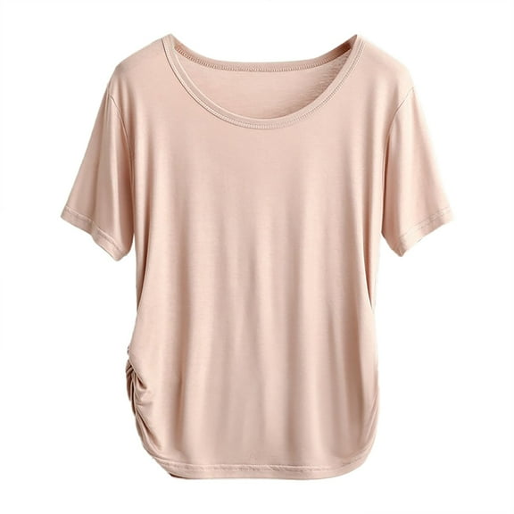 Shirts For Women Summer New Short Sleeved T Shirt For Slim Fit And Slimming Design Irregular Pleats Pure Desire For Style Pleating And Waist Cinching Top Long Sleeve Shirts For Women