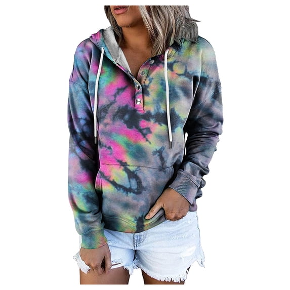 Shirts for Women Trendy Work Winter Fall Relaxed Fit Hooded Long Sleeve Dolman Drop Shoulder Hoody Solid Color Leisure Polyester Hoodies Sweatshirts(Grey,S)