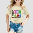 thumbnail image 1 of Shirts for Boys 100 Days of School Shirt Short Sleeve Cute Cartoon Printed Tee White Tees for Kids 4-5 Years, 1 of 4
