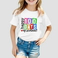 thumbnail image 1 of Shirts for Boys 100th Day of School Shirt Kids Short Sleeve Fun Patterns Tee Girls White T Shirt for Teens Boys 10-11 Years, 1 of 4