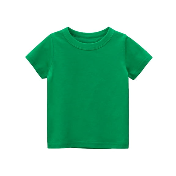 Shirts for Boys 14-16 Toddler Kids Girls Boys Short Sleeve Basic T Shirt Casual Summer Tees Shirt Tops Solid Color Green, 4 Years