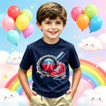 thumbnail image 1 of Shirts for Boys Crewneck Graphic T-Shirts Back To School T Shirt Fashion Tee Tops Preppy Tee for Boys & Girls, 1 of 4