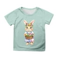 thumbnail image 1 of Shirts for Boys Girls Easter Shirt Crewneck Short Sleeve Funny Bunny Letter Print Funny Graphic Tee Kids Clothing for Girls 6-7 Years, 1 of 4