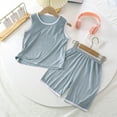 thumbnail image 1 of Shirts for Boys Girls Round Neck Sleeveless Tank + Shorts Basketball Suit Boy Summer Clothes 8-9 Years, 1 of 3