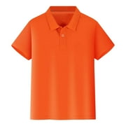 Shirts for Boys Short Sleeve Polo Shirt Button Closure Solid Color Uniform Summer Top Little Boys Polo Shirt Basic Shirt Casual Soft Undershirt