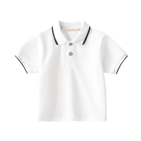 Shirts for Boys Short Sleeve Solid Color Button Closure Comfortable Soft Fabric Tops Trendy