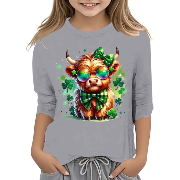 Shirts for Boys St Patricks Day Shirt Crewneck Tops Irish Green Clover Comfortable Casual Top Girls Sweatshirts Tops for Girls