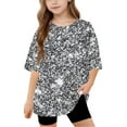 thumbnail image 1 of Shirts for Girls 10-12 Girls Round Neck Blouse Short Sleeve Shirts Girls 9-10 Floral Print Tops Blouse for Girls 8-10 reorder items, 1 of 8