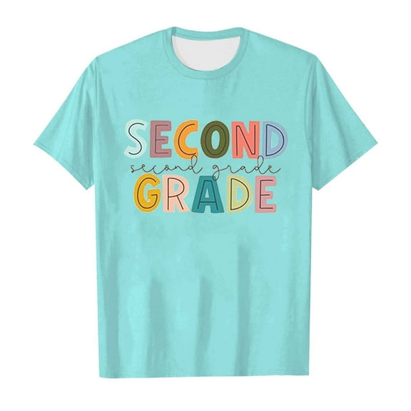 Shirts for Girls 100th Day of School Shirt Short Sleeve Girls Graphic Tees Kids Clothes for Boys 8-9 Years
