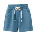 thumbnail image 1 of Shirts for Girls 14-16 Children Shorts Boys Girls Drawstring Casual Summer Shorts Clothes Kids Elastic Pants Navy, 6-7 Years, 1 of 8