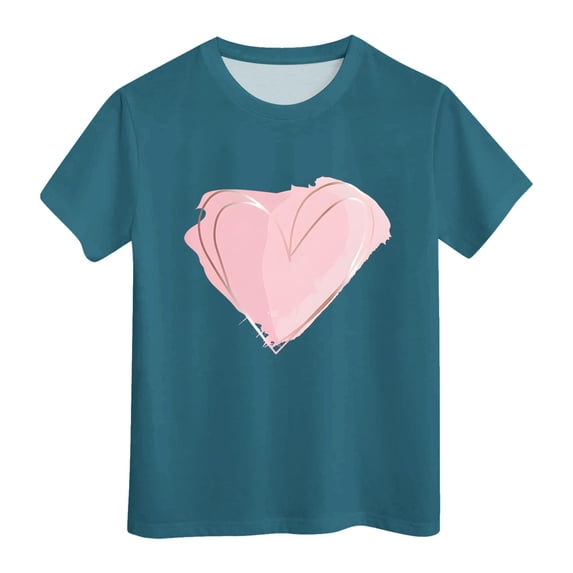 Girls Short Sleeve T Shirts Kids Summer Tops Crewneck Tees,Size 4 Years-5 Years