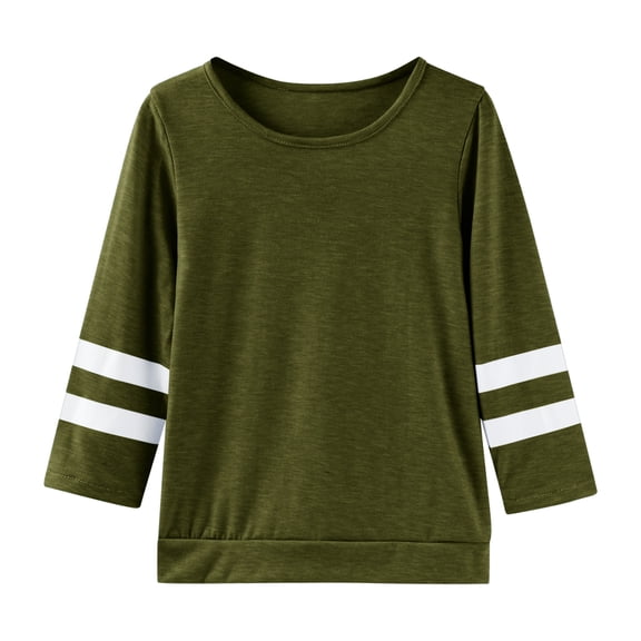 Shirts for Girls 14-16 Kids Girls Casual Crewneck Tunic Tops Long Sleeve Pullover Sweatshirt Casual Loose Blouse T-Shirt Green, 10-11 Years