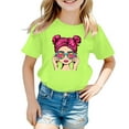 thumbnail image 1 of Shirts for Girls 5T Toddler Boys Girls Prints Short Sleeve Cat Prints T Shirt Tops Clothes Z1-Mint Green, 7-8 Years, 1 of 4