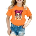 thumbnail image 1 of Shirts For Girls 5T Kid Girls Cute Print Graphic Round Neck Short Sleeve Tee Summer Casual T Shirt Tops Z1-Orange, 130, 1 of 4