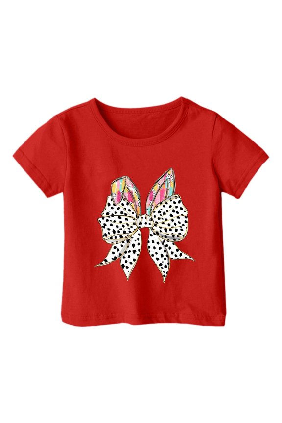 Shirts for Girls 8-10 Kids Cute Bunny Rabbit Print T Shirts Easter Gifts Egg Easter Day Gift Summer Spring Easter Outfits,X1-Red,3-4 Years