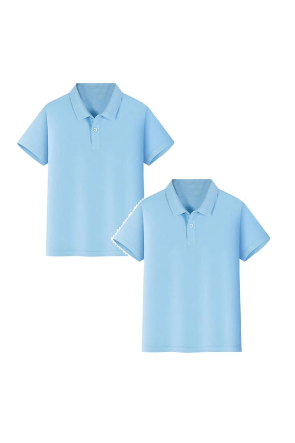 2 Pack Toddler Boys Girls Polo Shirts Short Sleeve Button Closure School Uniform Soft Breathable Moisture Wicking Performance Material Grey 4-5 Years