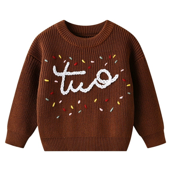 Shirts for Girls Long Sleeve Girl Cable Knit Sweater Long Sleeve Boho Floral Embroidery Oversized Sweatshirt Warm Fall Winter Clothes