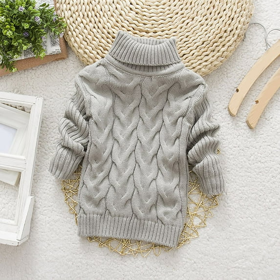 Shirts for Girls Long Sleeve Kids Turtleneck Sweater Thick Warm Lined Pullover Sweater Boys Girls Plain Long Sleeve Fall Winter Tops Clothes