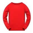 thumbnail image 1 of Shirts for Girls Long Sleeve Red Shirt Crewneck T-Shirts Fall Tops Tees Cotton Casual Kids Sweatshirt Girls Uniform Shirts 2-3 Years, 1 of 3