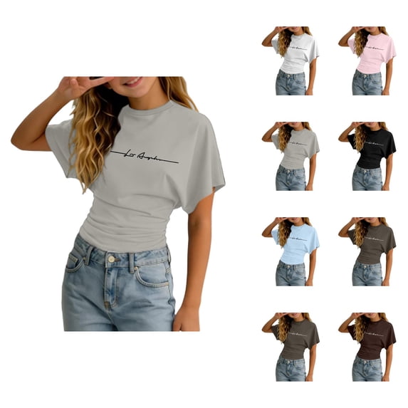 Shirts for Girls Short Sleeve Crew Neck Graphic Tee Summer Streetwear Y2k Going out Tops (3-14y)