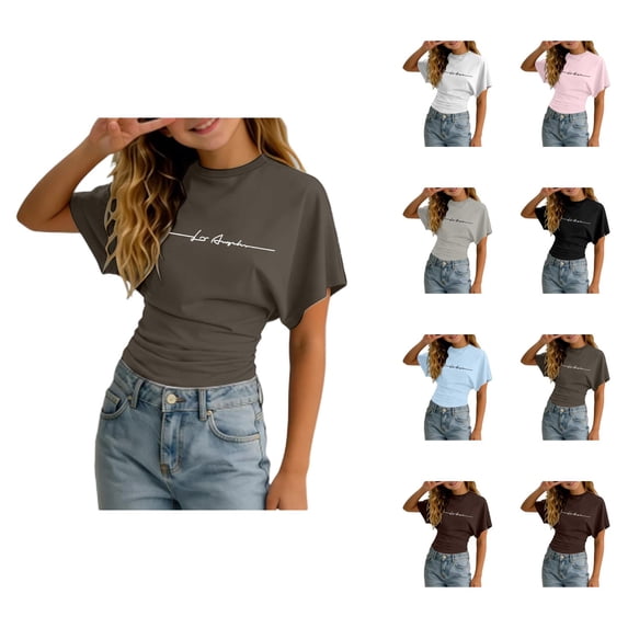 Shirts for Girls Short Sleeve Crew Neck Graphic Tee Summer Streetwear Y2k Going out Tops (3-14y)