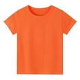 thumbnail image 1 of Shirts for Girls Short Sleeve Crewneck Basic Tees Kids Orange T Shirts Girls Athletic Shirts for Girls 8-9 Years, 1 of 5