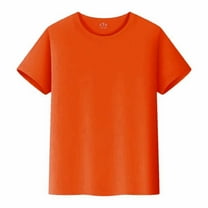 Shirts for Girls Short Sleeve Crewneck Basic Tees Orange T Shirts Girls Athletic Shirts for Girls 4-5 Years