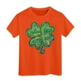 thumbnail image 1 of Shirts for Girls Short Sleeve T Shirts Crew Neck Cartoon Print St. Patrick's Day Shirt Loose Funny Tees T-Shirts Infant To Big Kid Orange,6-7 Years, 1 of 4