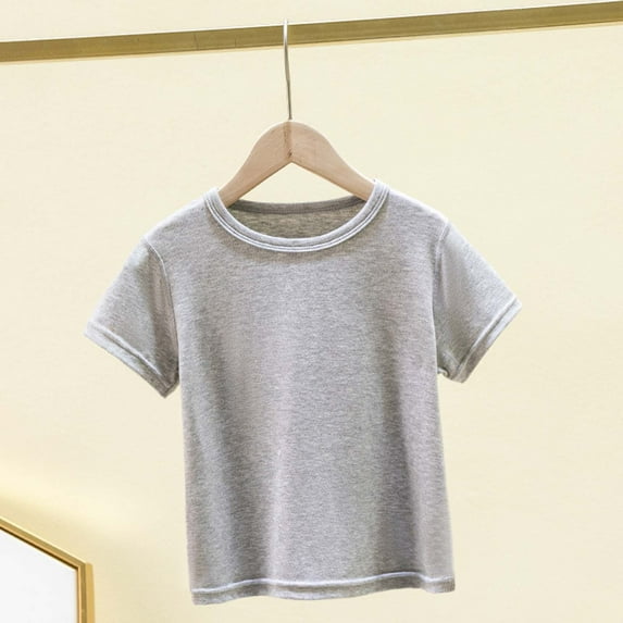 Shirts for Girls Short Sleeve T Shirts Loose Soft Grey Boys Summer Top Clothes Outfits for Girls 12-18 Months