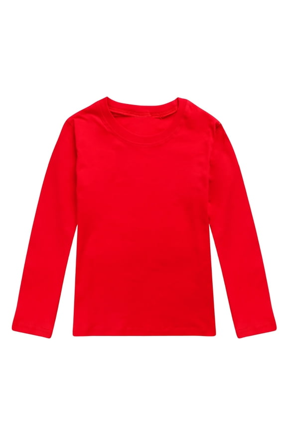 Shirts for Girls Toddler Boys Solid Color Autumn Long Sleeve Casual Comfortable T Shirt Top Size 3 Y-4 Y