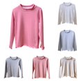 thumbnail image 1 of Shirts for Girls and Boys Long Sleeve Pink Crewneck Loose Soft Clothes 9-10 Years, 1 of 4
