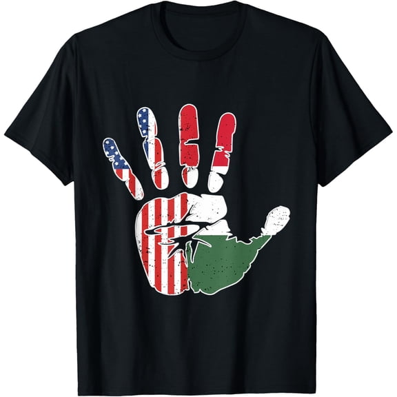 Shirts for Hungarian Americans Handprint Flag USA Hungary T-Shirt