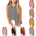 thumbnail image 1 of Shirts for Kids Girl Sleeveless Kids Button Down T Shirt Casual Base Girls Size 4-5 Years Clothes, 1 of 5