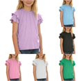 thumbnail image 1 of Shirts for Kids Girls Crew Neck Short Sleeve Girls Purple T Shirt Casual Base Kids Clothing 5-6 Years, 1 of 5