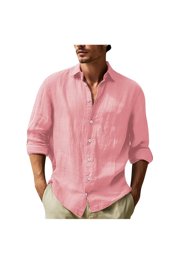 Shirts for Man Summer Fall Long Sleeve Collared High Neck Brunch Basic Tops Shirt Blouses Mens 2026 Clothes Y2K XXL
