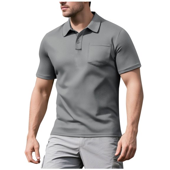 Shirts for Men Button Collared Short Sleeve Shirts with Pocket Summer Casual Business Work Shirt