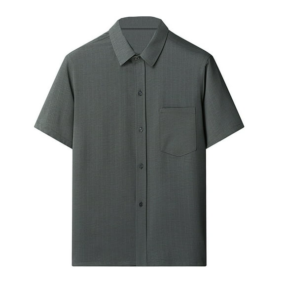 Shirts for Men Button Down Short Sleeve Shirt with Pocket Summer Casual Work Shirt