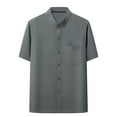 thumbnail image 1 of Shirts for Men Button Down Short Sleeve Shirt with Pocket Summer Casual Work Shirt, 1 of 3