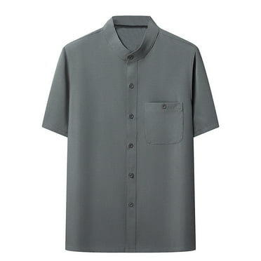Shirts for Men Button Down Short Sleeve Shirt with Pocket Summer Casual Work Shirt