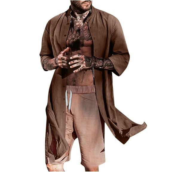 Shirts for Men Casual Fashion Middle Solid Color Long Sleeve Stand-Up Collar Blouse Tops Shirt Men Shirts Casual