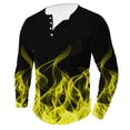 thumbnail image 1 of Shirts for Men Casual Fire Graphics Tees Fashion 3D Digital Printing Tops Muscle Henley Shirt Classic Button Long Sleeve Fall T Shirts, 1 of 4