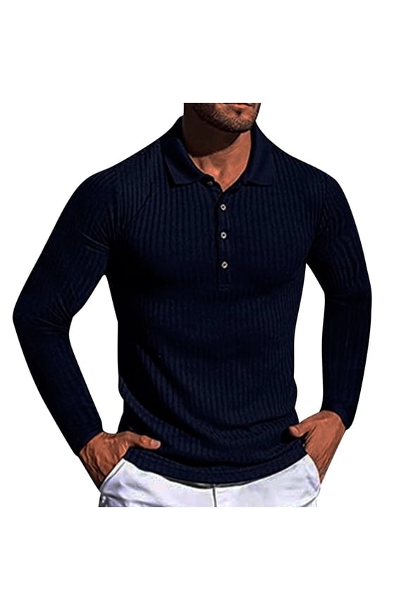 Shirts for Men Classic Fit Long Sleeve Half Button Down Pullover T Shirt Casual Stylish Solid Henley Shirt Work