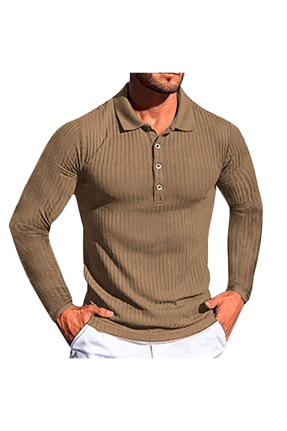 Shirts for Men Classic Fit Long Sleeve Half Button Down Pullover T Shirt Casual Stylish Solid Henley Shirt Work