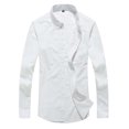 thumbnail image 1 of Shirts for Men,Corduroy Shirt Solid Color Casual Top Long Sleeve Button Down Comfortable Wear,Dress Shirts for Men,XL,White, 1 of 7