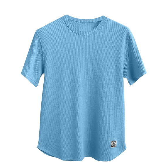 Shirts for Men Cotton,Men's Summer Short Sleeve T-Shirt Mens Classic Casual Solid Color Loose Shirts