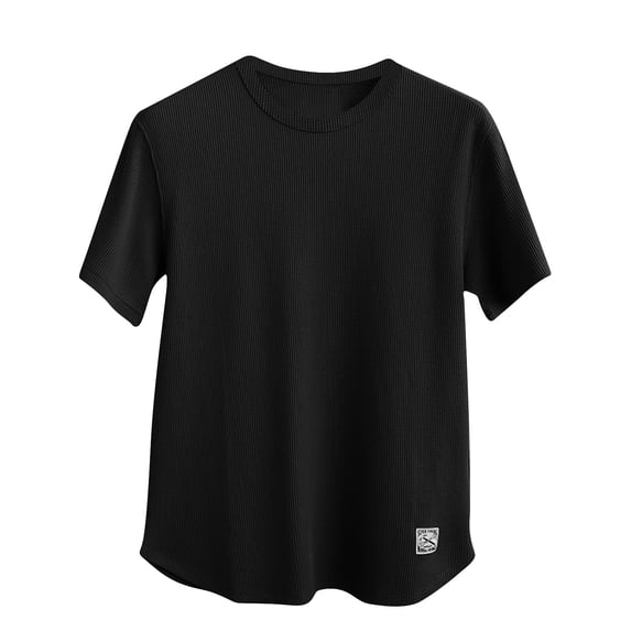 Shirts for Men Cotton,Men's Summer Short Sleeve T-Shirt Mens Classic Casual Solid Color Loose Shirts