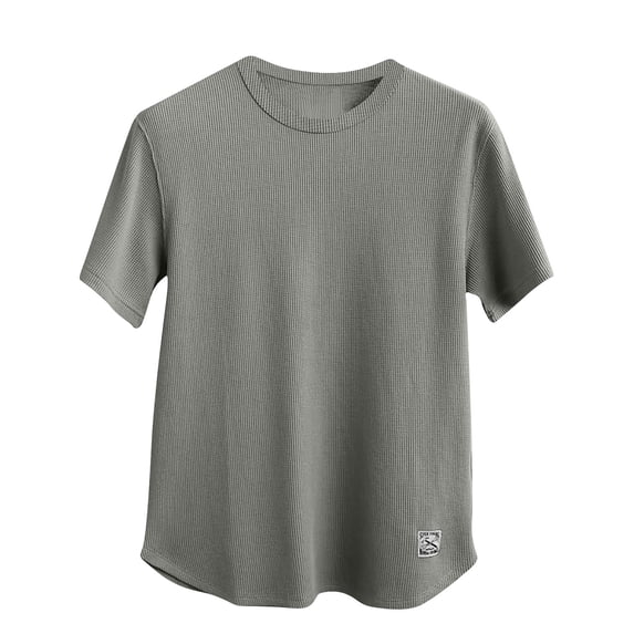 Shirts for Men Cotton,Men's Summer Short Sleeve T-Shirt Mens Classic Casual Solid Color Loose Shirts